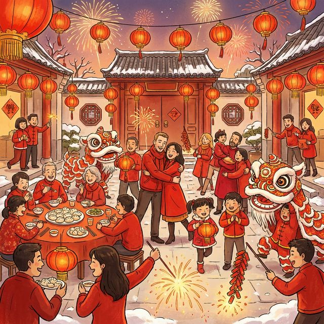 Foreigners celebrating Chinese New Year
