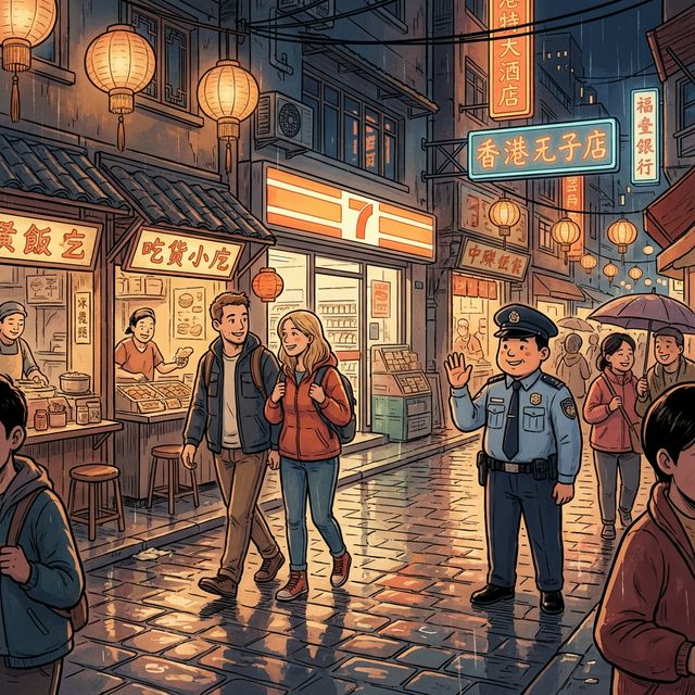 Safe Chinese city at night